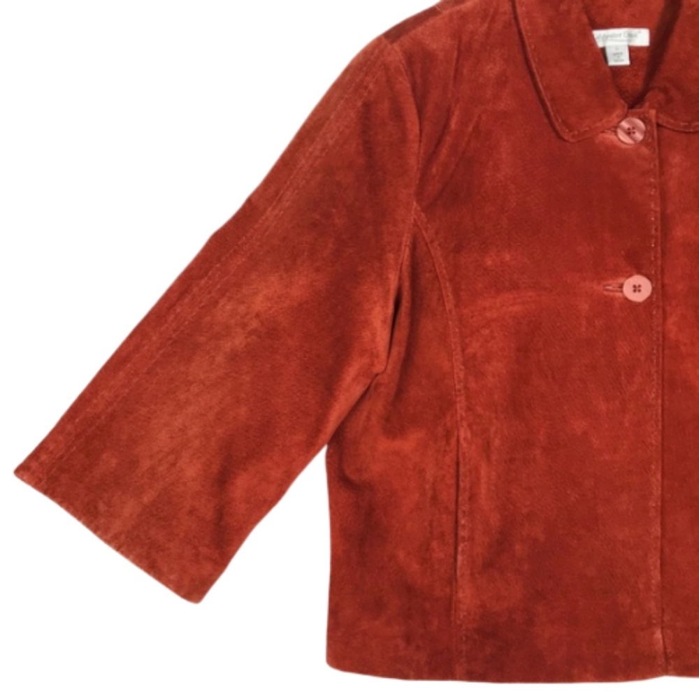 Coldwater Creek Rust Orange Leather Jacket - Picture 2 of 8